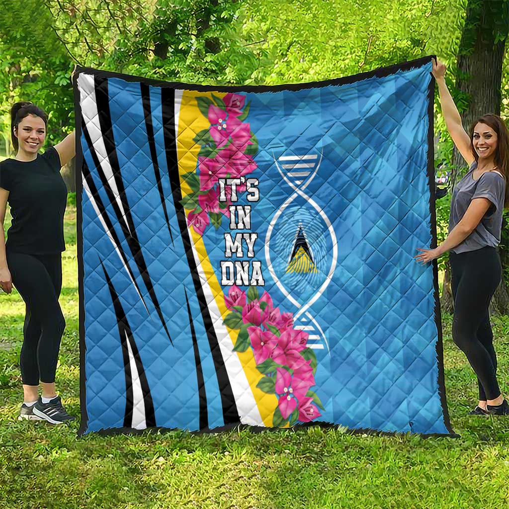 Saint Lucia Flag Pride It's in My DNA Quilt