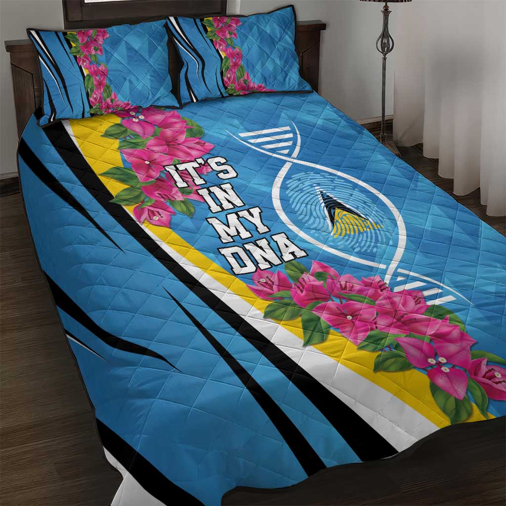 Saint Lucia Flag Pride It's in My DNA Quilt Bed Set