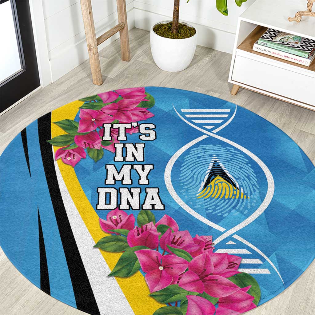 Saint Lucia Flag Pride It's in My DNA Round Carpet