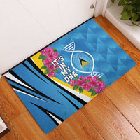 Saint Lucia Flag Pride It's in My DNA Rubber Doormat