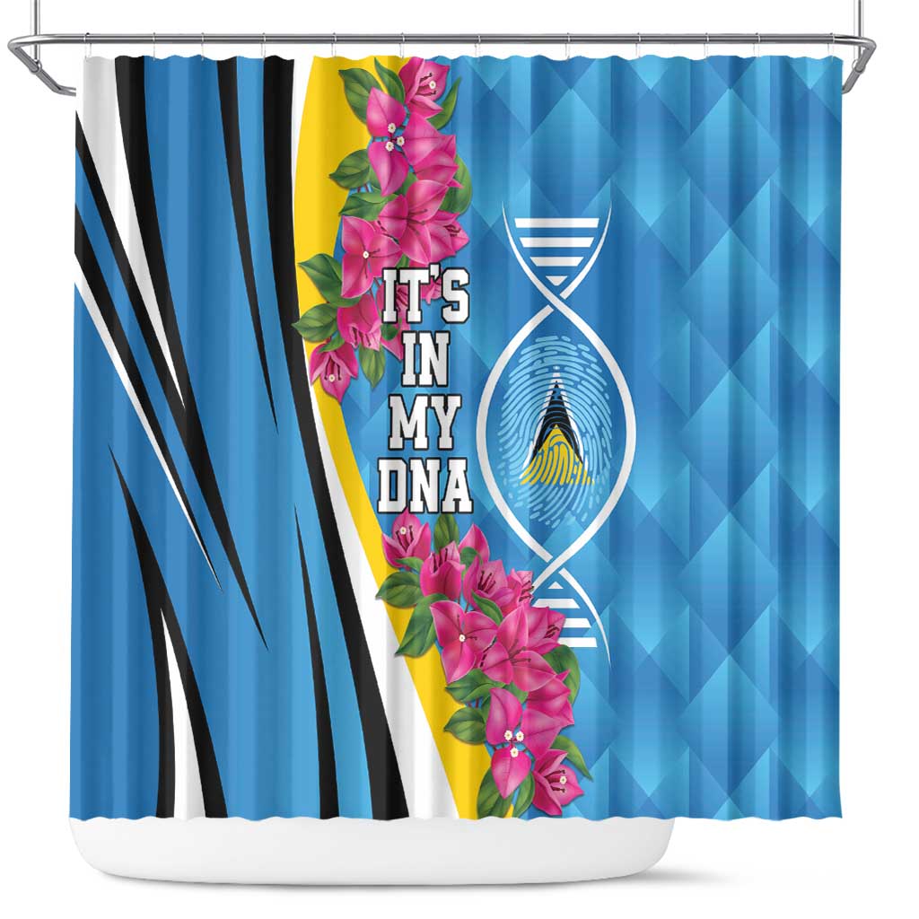 Saint Lucia Flag Pride It's in My DNA Shower Curtain