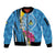 Saint Lucia Flag Pride It's in My DNA Sleeve Zip Bomber Jacket