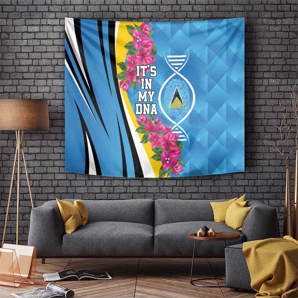 Saint Lucia Flag Pride It's in My DNA Tapestry