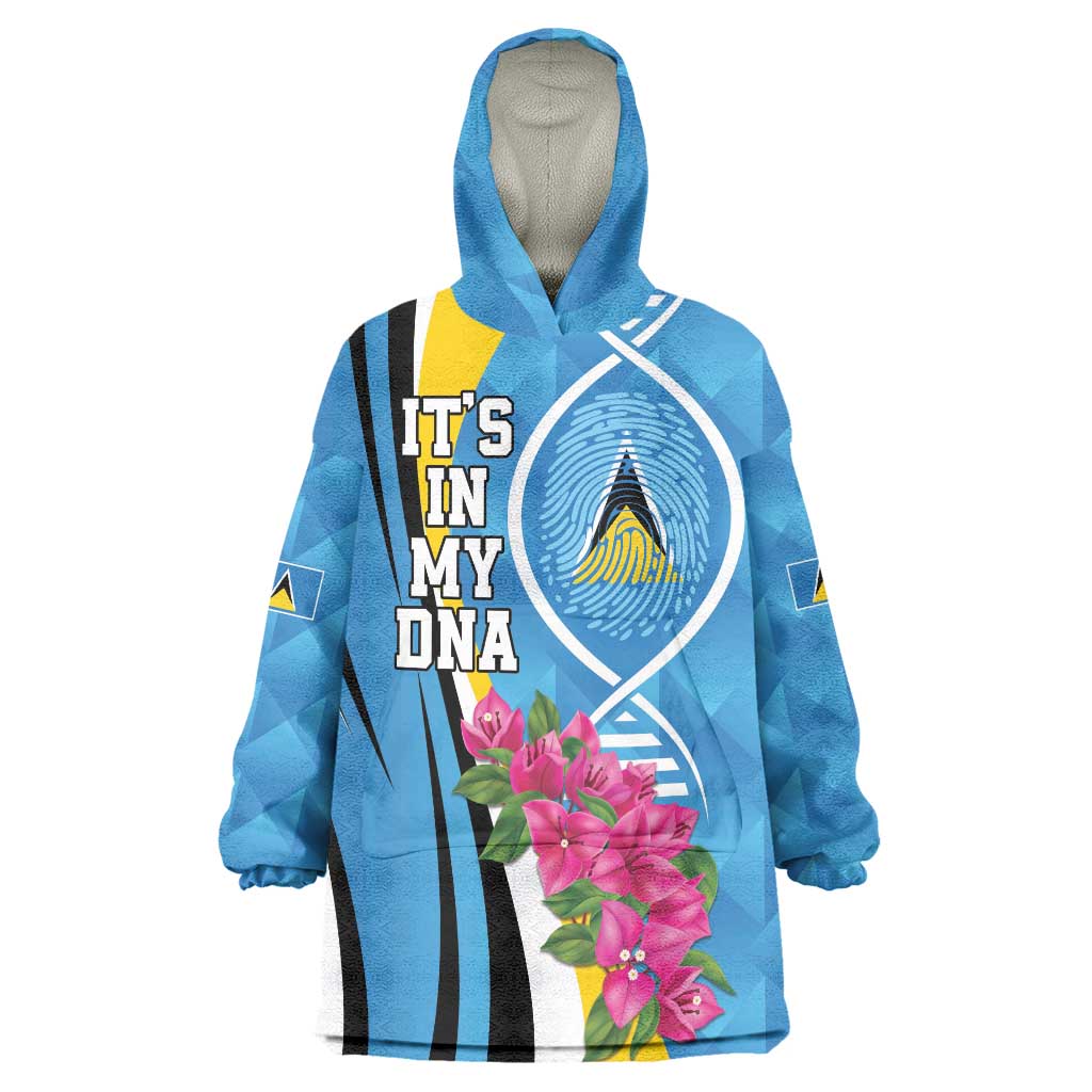 Saint Lucia Flag Pride It's in My DNA Wearable Blanket Hoodie