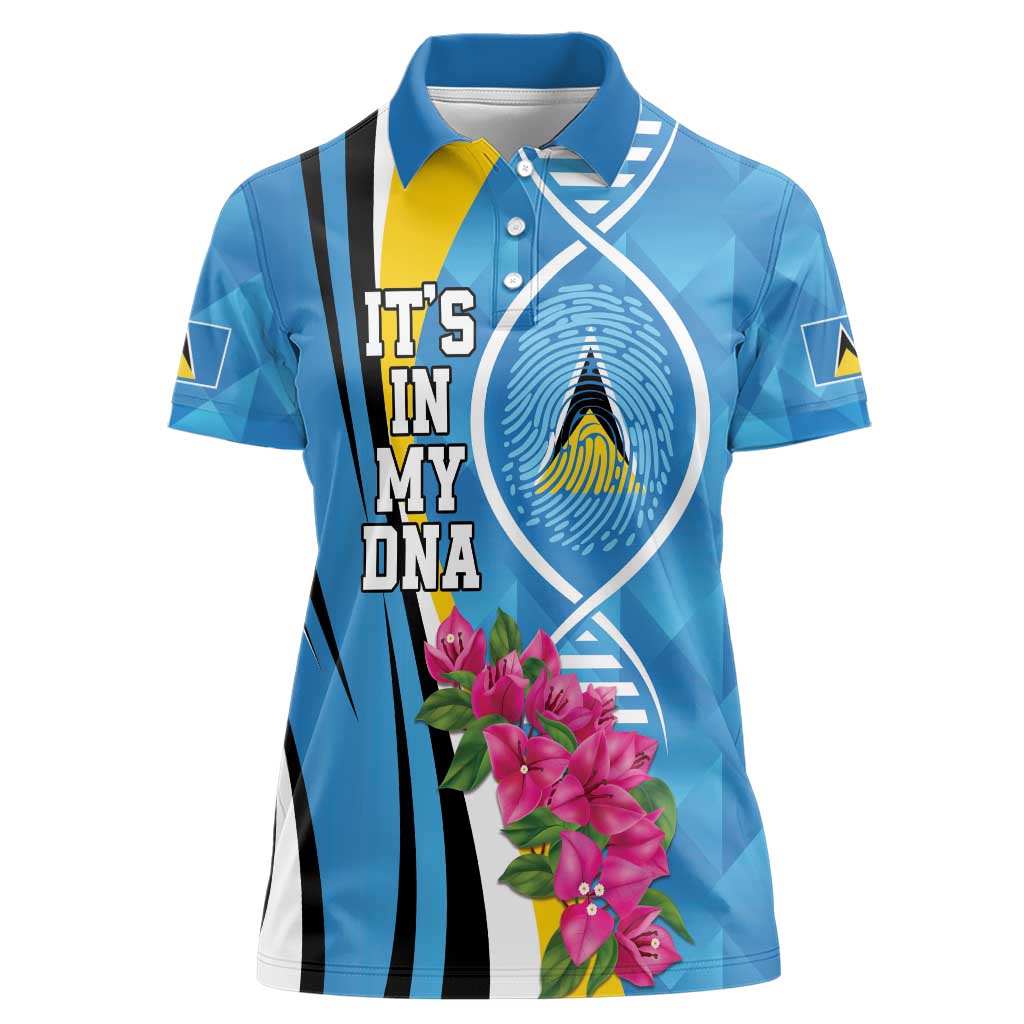 Saint Lucia Flag Pride It's in My DNA Women Polo Shirt