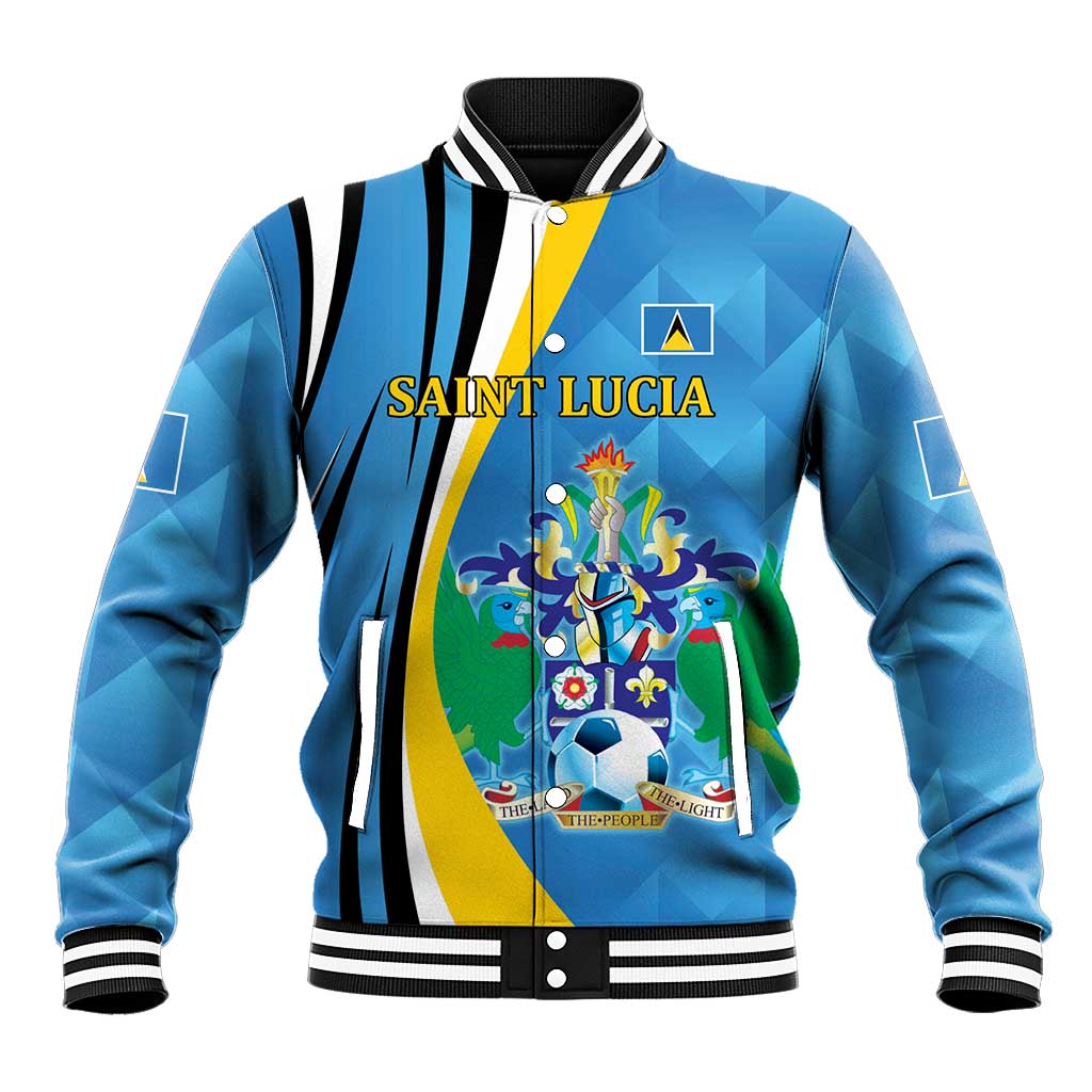 Custom Saint Lucia Football Baseball Jacket Sporty Pattern