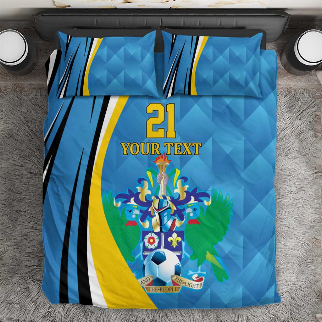 Custom Saint Lucia Football Bedding Set Sporty Pattern