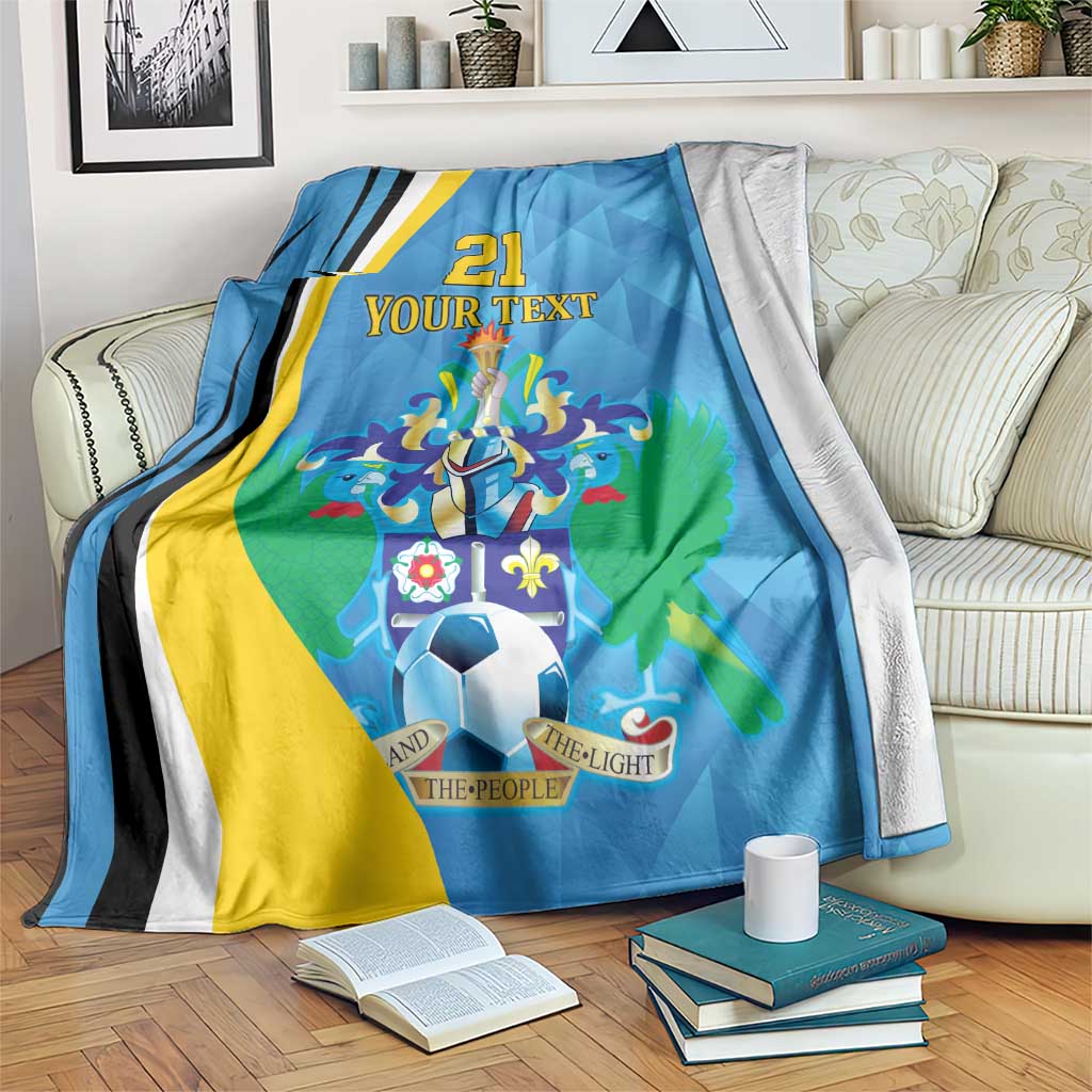 Custom Saint Lucia Football Blanket Sporty Pattern