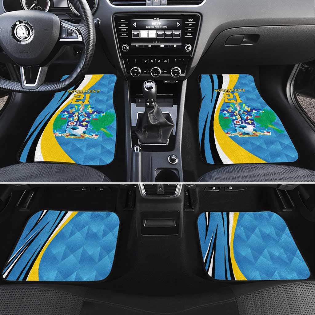 Custom Saint Lucia Football Car Mats Sporty Pattern