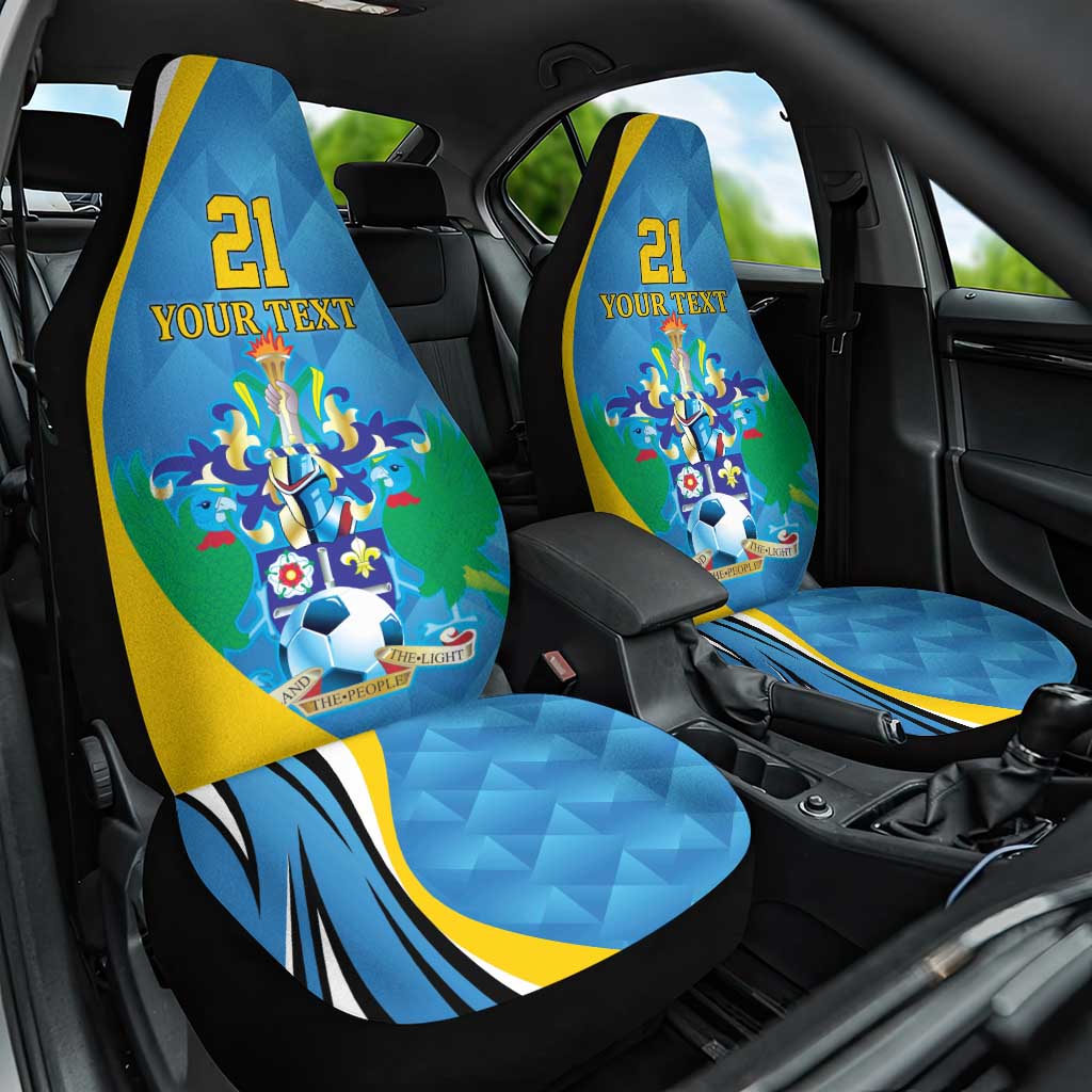 Custom Saint Lucia Football Car Seat Cover Sporty Pattern