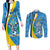 Custom Saint Lucia Football Couples Matching Long Sleeve Bodycon Dress and Long Sleeve Button Shirt Sporty Pattern