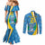 Custom Saint Lucia Football Couples Matching Mermaid Dress and Long Sleeve Button Shirt Sporty Pattern