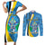 Custom Saint Lucia Football Couples Matching Short Sleeve Bodycon Dress and Long Sleeve Button Shirt Sporty Pattern