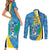 Custom Saint Lucia Football Couples Matching Short Sleeve Bodycon Dress and Long Sleeve Button Shirt Sporty Pattern