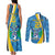 Custom Saint Lucia Football Couples Matching Tank Maxi Dress and Long Sleeve Button Shirt Sporty Pattern