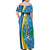 Custom Saint Lucia Football Family Matching Off Shoulder Maxi Dress and Hawaiian Shirt Sporty Pattern