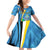 Custom Saint Lucia Football Family Matching Off Shoulder Short Dress and Hawaiian Shirt Sporty Pattern