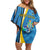 Custom Saint Lucia Football Family Matching Off Shoulder Short Dress and Hawaiian Shirt Sporty Pattern