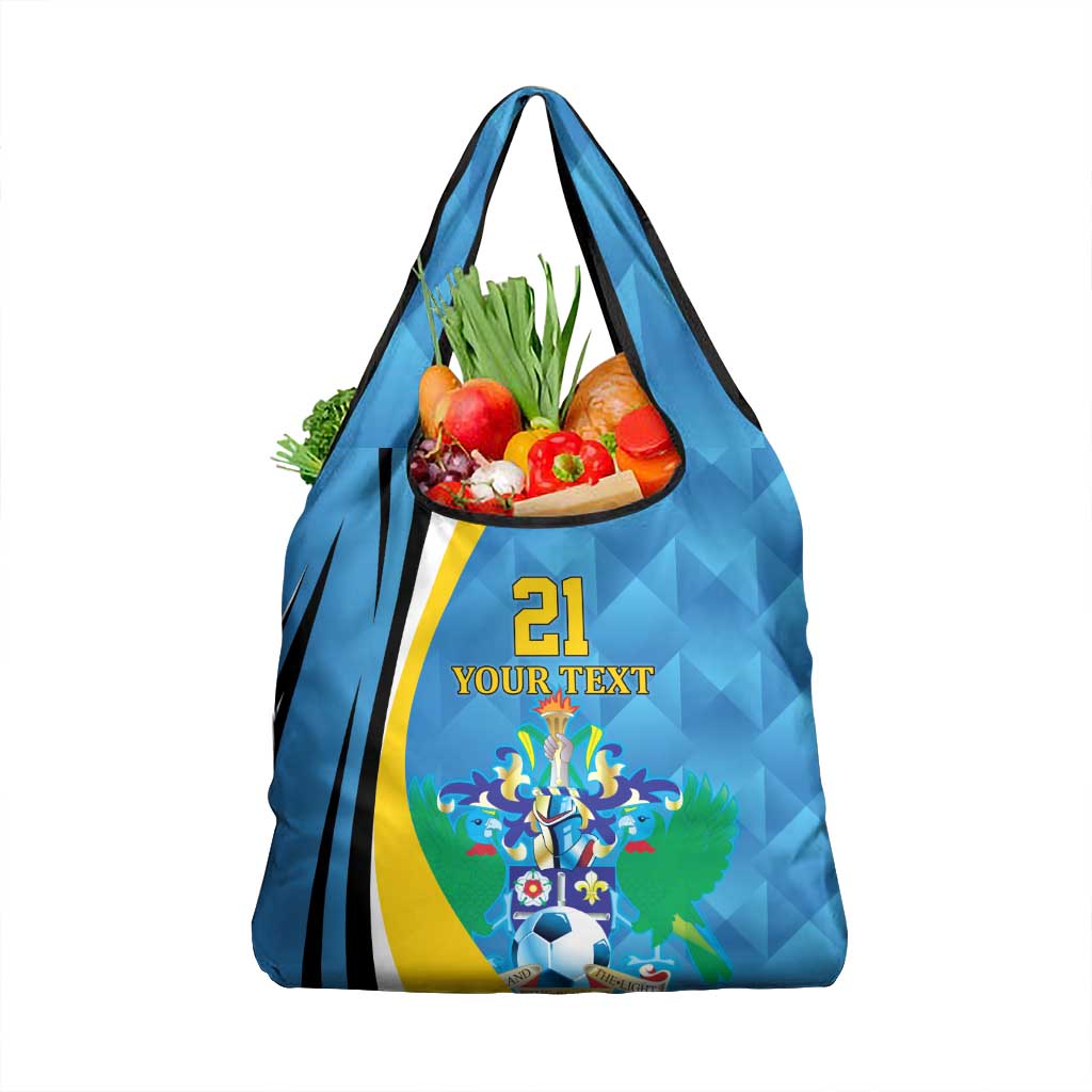 Custom Saint Lucia Football Grocery Bag Sporty Pattern