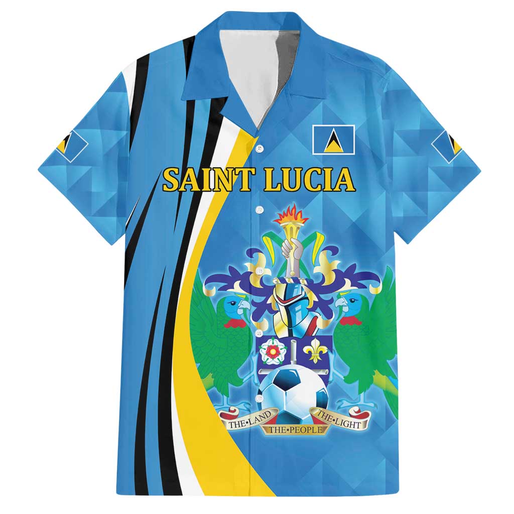 Custom Saint Lucia Football Hawaiian Shirt Sporty Pattern