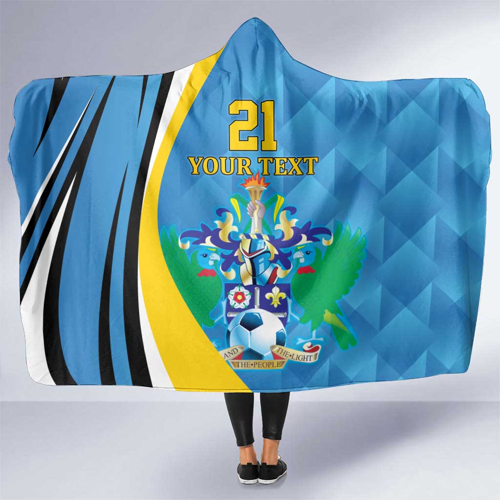 Custom Saint Lucia Football Hooded Blanket Sporty Pattern