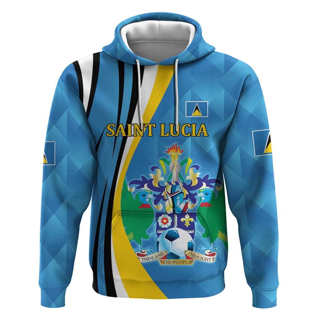 Custom Saint Lucia Football Hoodie Sporty Pattern