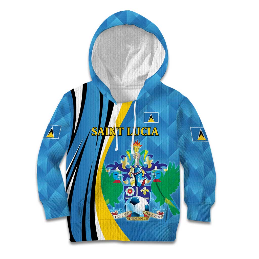 Custom Saint Lucia Football Kid Hoodie Sporty Pattern