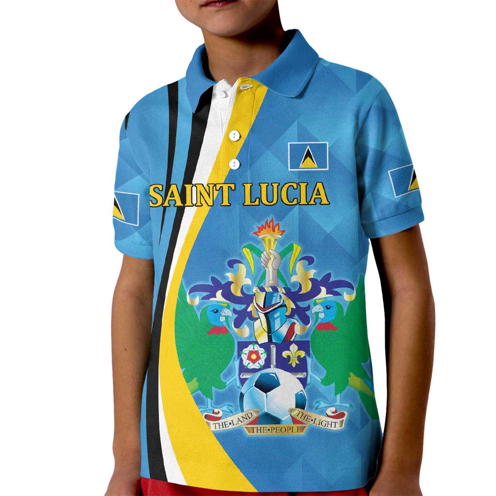 Custom Saint Lucia Football Kid Polo Shirt Sporty Pattern