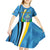 Custom Saint Lucia Football Kid Short Sleeve Dress Sporty Pattern