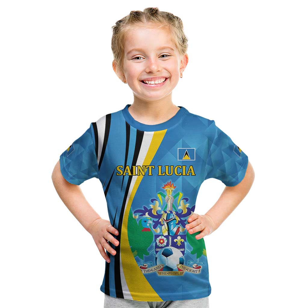 Custom Saint Lucia Football Kid T Shirt Sporty Pattern