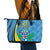 Custom Saint Lucia Football Leather Tote Bag Sporty Pattern