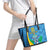 Custom Saint Lucia Football Leather Tote Bag Sporty Pattern