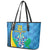 Custom Saint Lucia Football Leather Tote Bag Sporty Pattern