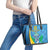 Custom Saint Lucia Football Leather Tote Bag Sporty Pattern