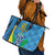 Custom Saint Lucia Football Leather Tote Bag Sporty Pattern