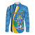 Custom Saint Lucia Football Long Sleeve Button Shirt Sporty Pattern