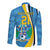 Custom Saint Lucia Football Long Sleeve Button Shirt Sporty Pattern