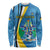 Custom Saint Lucia Football Long Sleeve Shirt Sporty Pattern