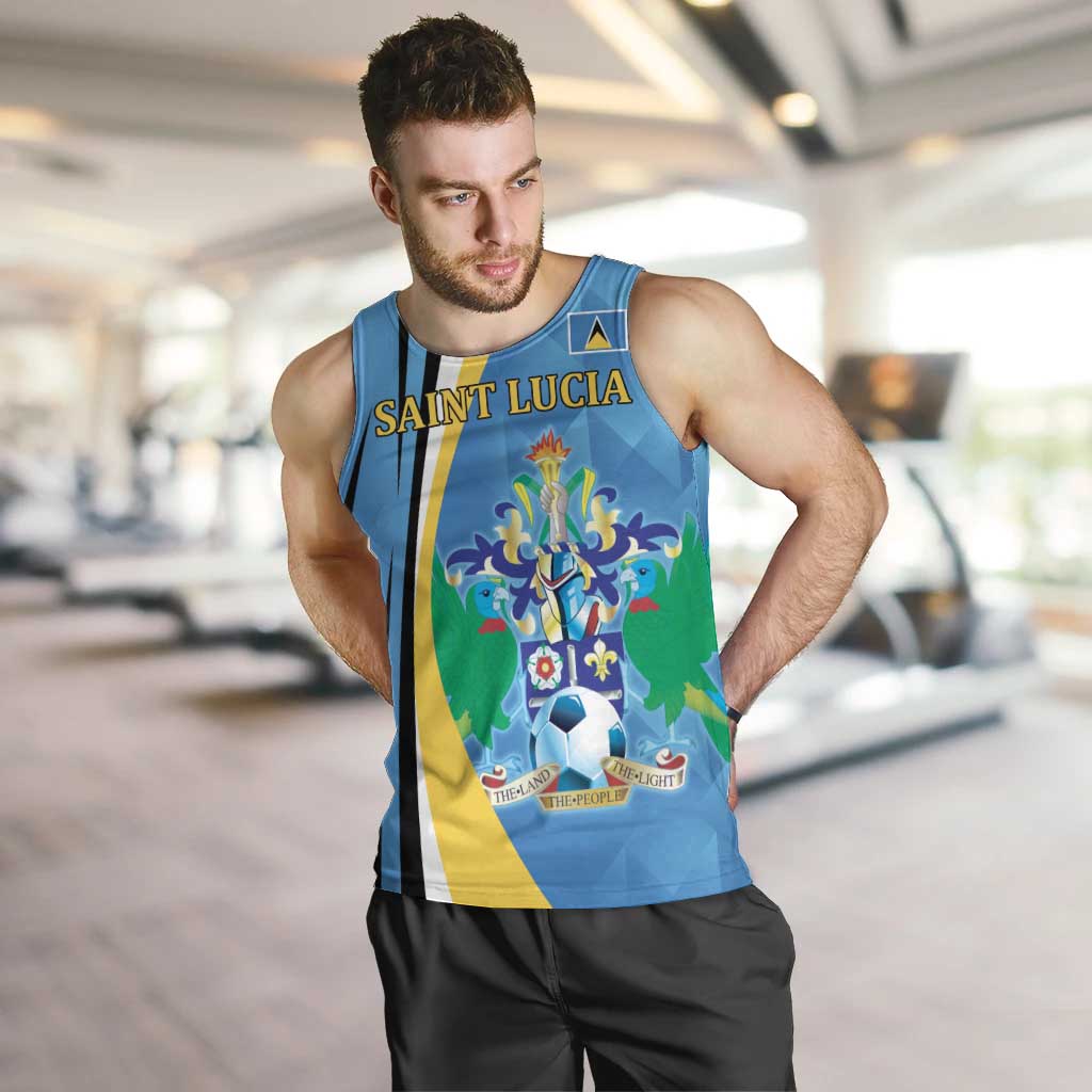 Custom Saint Lucia Football Men Tank Top Sporty Pattern