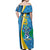 Custom Saint Lucia Football Off Shoulder Maxi Dress Sporty Pattern