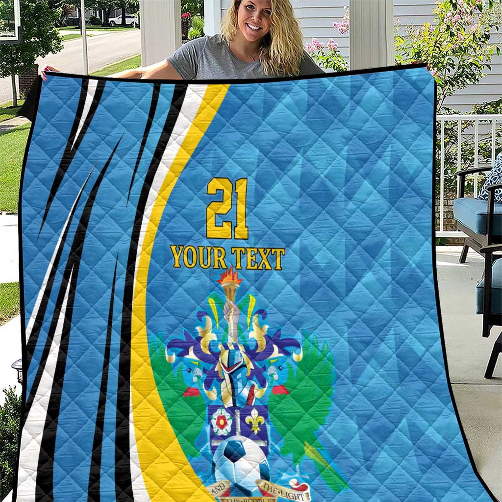 Custom Saint Lucia Football Quilt Sporty Pattern