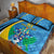 Custom Saint Lucia Football Quilt Bed Set Sporty Pattern