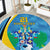 Custom Saint Lucia Football Round Carpet Sporty Pattern