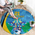 Custom Saint Lucia Football Round Carpet Sporty Pattern