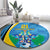 Custom Saint Lucia Football Round Carpet Sporty Pattern