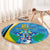 Custom Saint Lucia Football Round Carpet Sporty Pattern