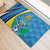 Custom Saint Lucia Football Rubber Doormat Sporty Pattern