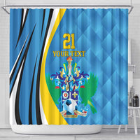 Custom Saint Lucia Football Shower Curtain Sporty Pattern