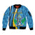 Custom Saint Lucia Football Sleeve Zip Bomber Jacket Sporty Pattern