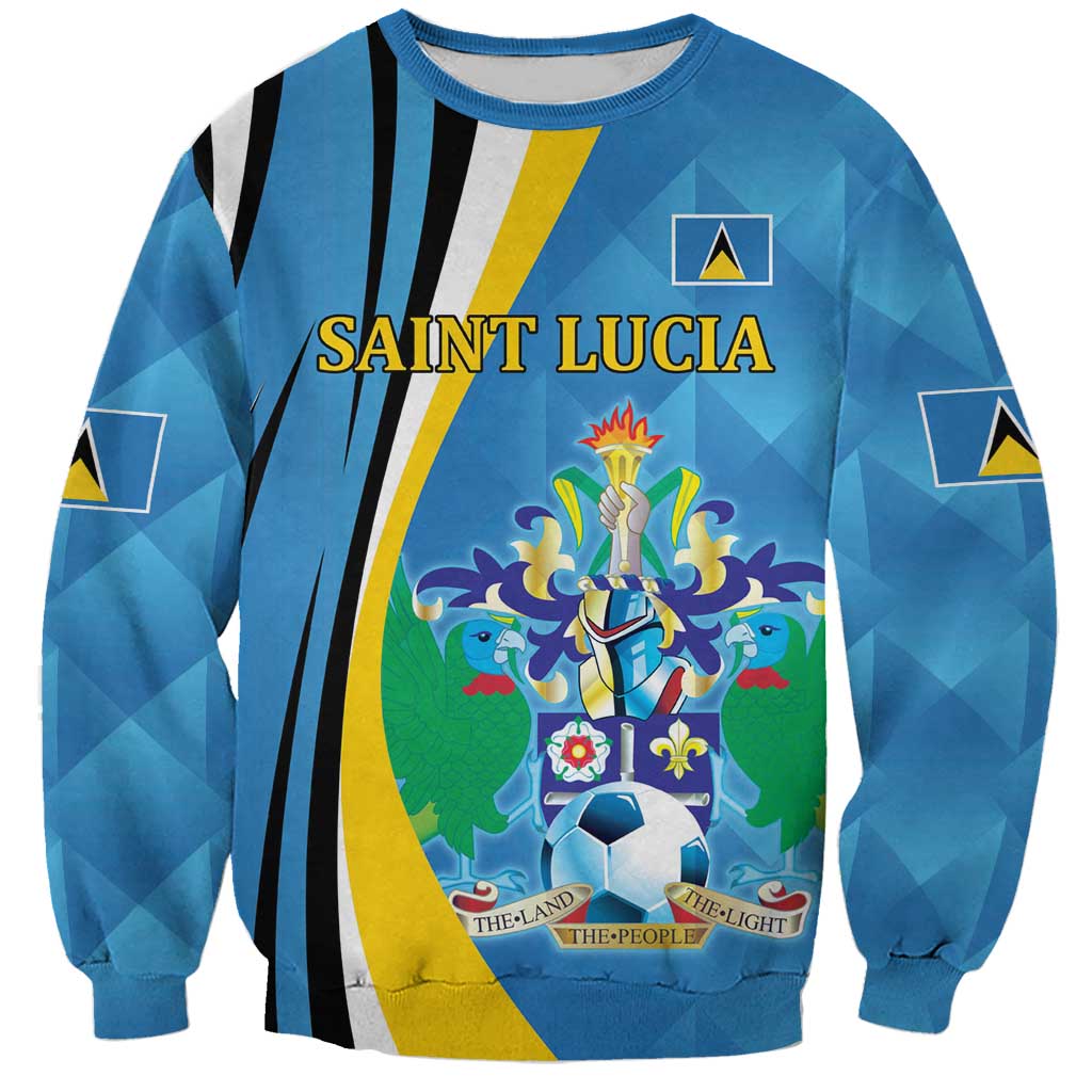 Custom Saint Lucia Football Sweatshirt Sporty Pattern